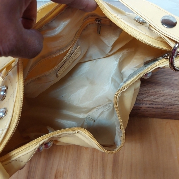 Gerolamo Soft Butter Yellow Dumpling  with Pearl Accents Bag - Picture 9 of 16